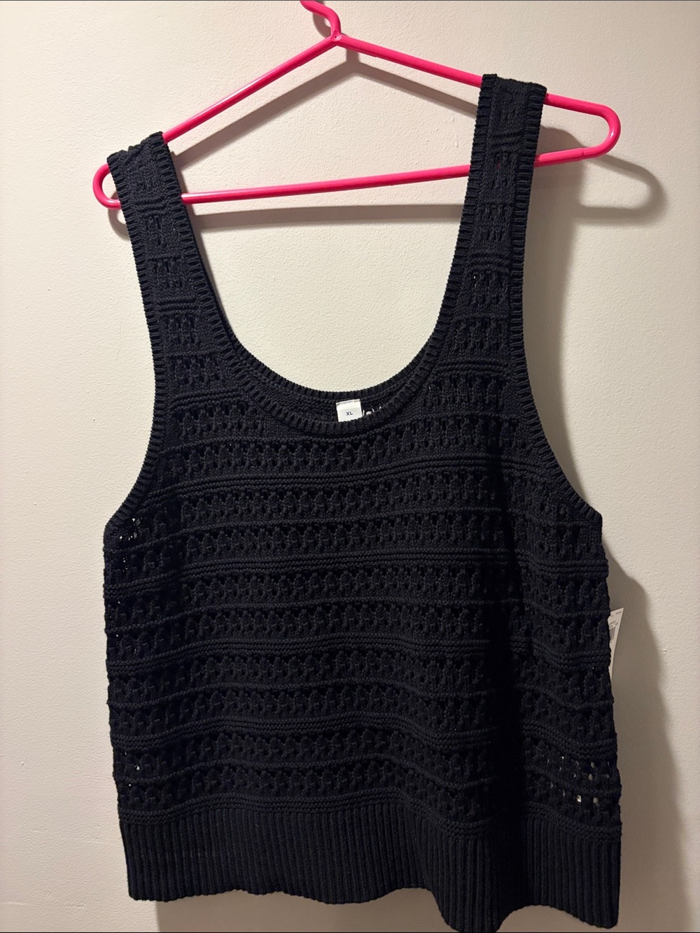 Old Navy Black Crochet Knit Tank Top